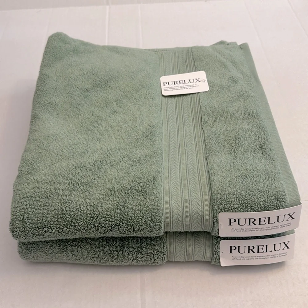 💥8pc PURELUX Luxury Bath Towel Set - Loft By Loftex - Rayon From Bamboo - Olive
